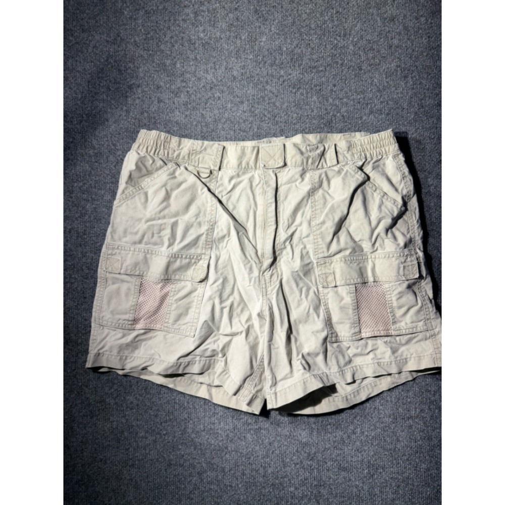 Hook & Tackle Cargo Shorts Mens 38 Tan Khaki Excellent Cotton Fishing Utility